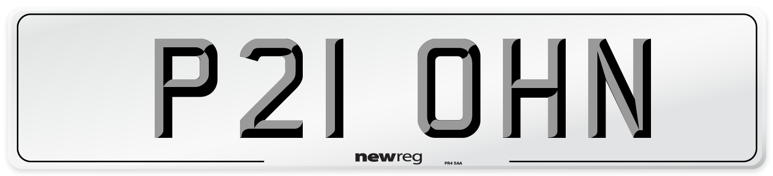 P21 OHN Number Plate from New Reg